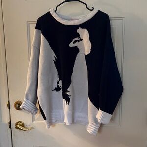 Unique Vintage Maleficent/ Sleeping Beauty and Black and White Knit Sweater